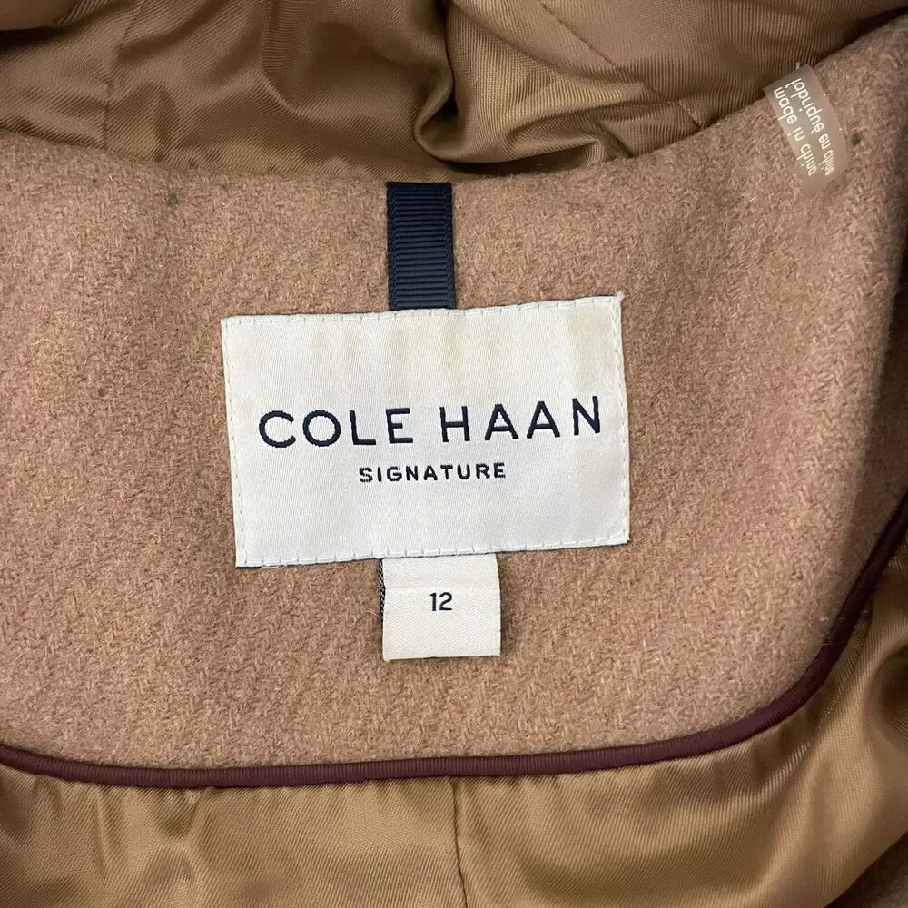 Cole Haan Wool Toggle Duffle Coat Size 12 Signature Hooded Jacket
